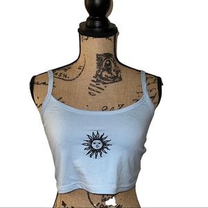 ROMWE Embroidered Crop Tank - S